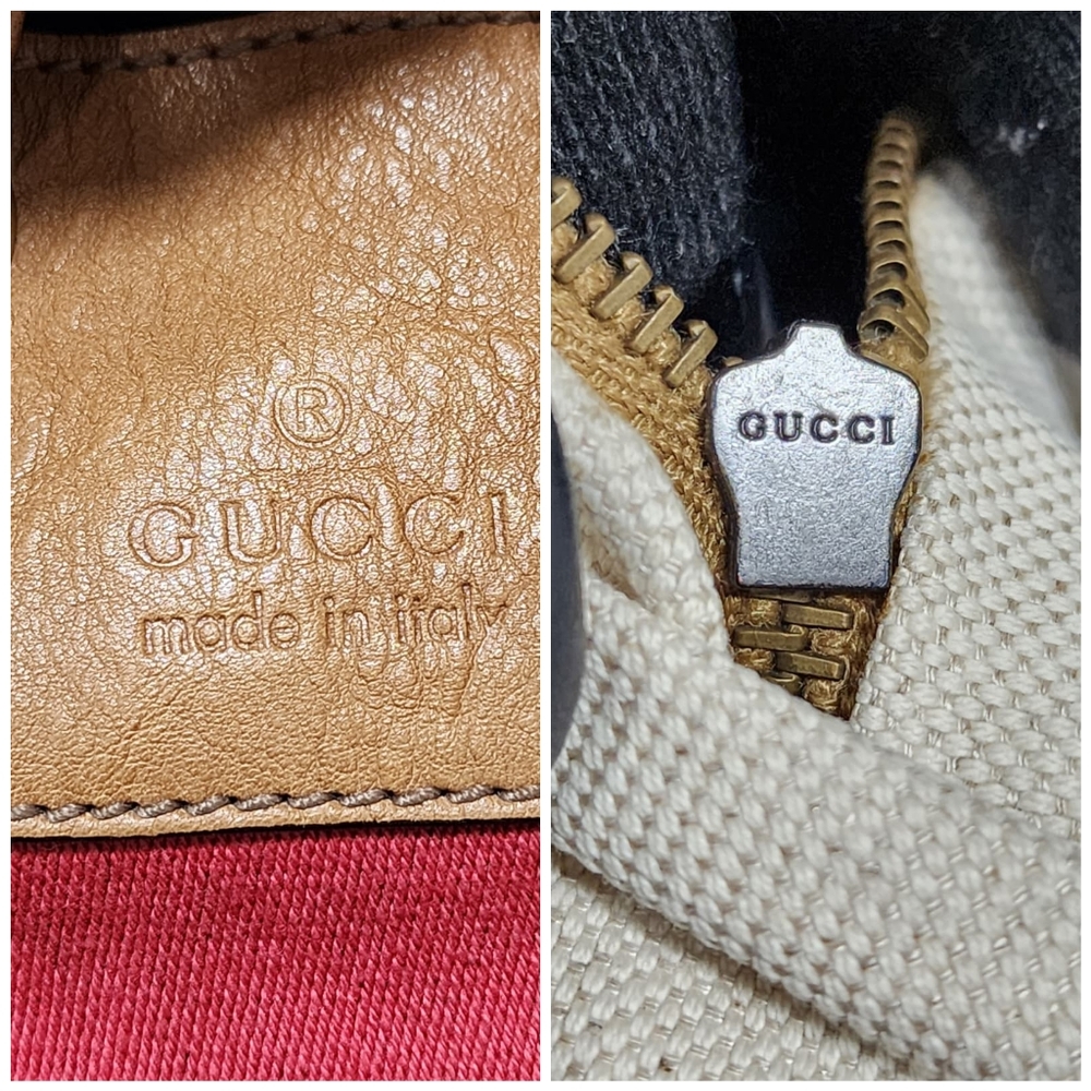 Gucci GG Canvas Web Rania Bucket Bag Brown/Beige - Picture 6 of 15